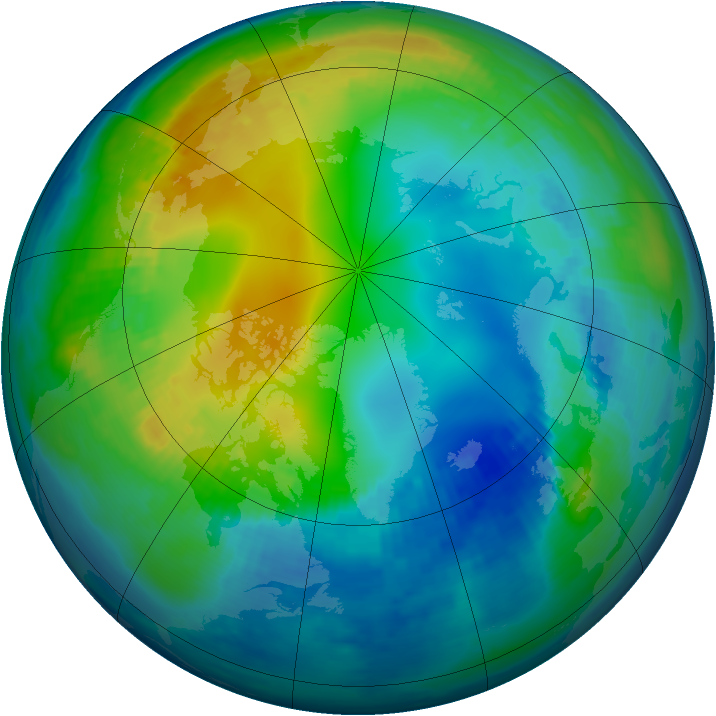 Arctic ozone map for 14 November 2000